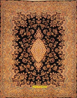 tappeto persiano kerman imperiale blu 